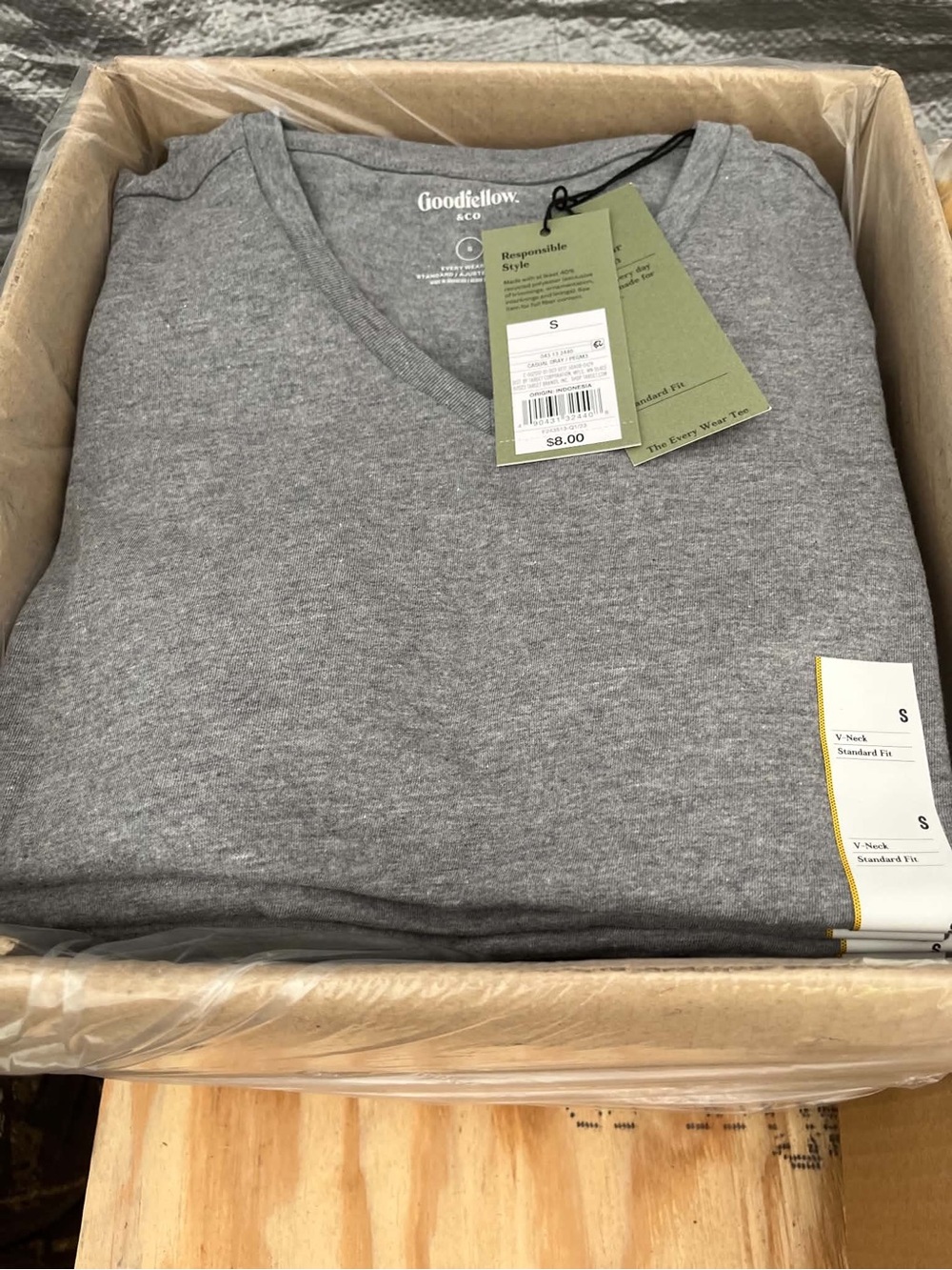 Goodfellow & Co Men's Heather Gray V-Neck Short Sleeve Tee